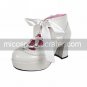 3 Cone Heel PU Lolita Shoes with Ribbon