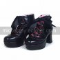 3 Cone Heel PU Lolita Shoes with Ribbon
