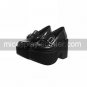 4 Chunky Heel Platform Black PU Lolita Shoes