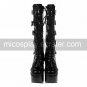 5 Cone Heel Platform Black PU Lolita Boots