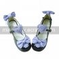 Black and Purple 4.5cm High Heel Sweet Lolita Shoes with Bow and Heart