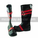 Black and Red PU Leather 3cm Flat Cosplay Lolita Boots