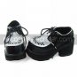 Black and White Check Pattern PU Leather 8cm High Heel School Lolita Shoes