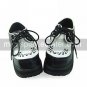 Black and White Check Pattern PU Leather 8cm High Heel School Lolita Shoes