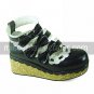 Black and White PU Leather 6.5cm Wedge Sweet Lolita Shoes