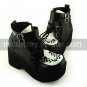 Black and White PU Leather 8cm High Heel Punk Lolita Sandals(High-cut)