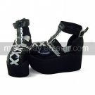 Black and White PU Leather 11cm High Heel Shiro & Kuro Lolita Lolita Shoes
