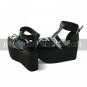 Black and White PU Leather 11cm High Heel Shiro & Kuro Lolita Lolita Shoes