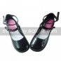 Black High Gloss PU Leather Flat Classic Lolita with Double Belt