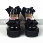 Black Patent Leather 6.5cm High Heel Sweet Lolita Shoes with Bow