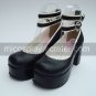 Black PU Leahter 8cm Platform Classic Lolita Shoes