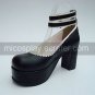 Black PU Leahter 8cm Platform Classic Lolita Shoes