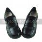 Black PU Leather 2cm Flat School Lolita Shoes