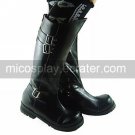 Black PU Leather 3cm Flat Cosplay Lolita Boots