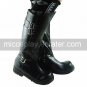 Black PU Leather 3cm Flat Cosplay Lolita Boots