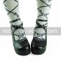 Black PU Leather 4.5cm High Heel Casual Lolita Shoes