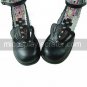 Black PU Leather 4.5cm High Heel Crown Pattern Punk Lolita Shoes
