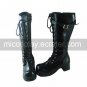 Black PU Leather 4.5cm Platform Lace-up Punk Lolita Boots