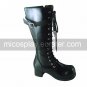 Black PU Leather 4.5cm Platform Lace-up Punk Lolita Boots