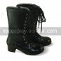 Black PU Leather 4.5cm Platform Sweet Lolita Boots with Shoelace