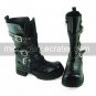 Black PU Leather 4cm Platform Punk Lolita Shoes