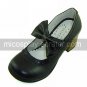 Black PU Leather 6.3cm High Heel Sweet Lolita Sandals with Bow
