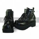 Black PU Leather 6cm High Heel High-cut Punk Lolita Shoes