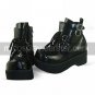 Black PU Leather 6cm High Heel High-cut Punk Lolita Shoes