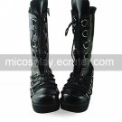 Black PU Leather 6cm Platform Punk Lolita Boots