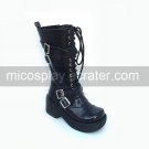 Black PU Leather 7.5cm Platform Punk Lolita Boots