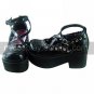 Black PU Leather 8cm High Heel Punk Lolita Shoes