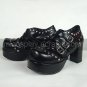 Black PU Leather 8cm High Heel Punk Lolita Shoes