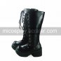 Black PU Leather 8cm Platform Punk Lolita Boots with Shoelace
