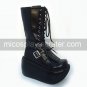 Black PU Leather 10cm Platform Punk Lolita Boots