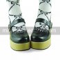 Black PU Leather 11cm Wedge Punk Lolita Shoes with Heart Shaped Hasp