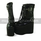 Black PU Leather 15cm Platform Punk Lolita Boots
