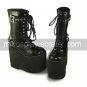Black PU Leather 15cm Platform Punk Lolita Boots