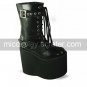 Black PU Leather 15cm Platform Punk Lolita Boots