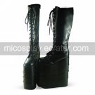 Black PU Leather 25cm Platform Punk Lolita Boots