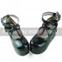 Black PU Leather Flower 9cm Wedge Sweet Lolita Shoes