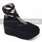 Black Velver 9cm Wedge Classic Lolita Shoes(High-cut)
