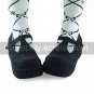 Black Suede Upper PU Leather 6cm Wedge School Lolita Shoes
