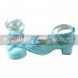 Blue PU Leather 4.5cm High Heel Classic Lolita Shoes with Bow