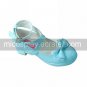 Blue PU Leather 4.5cm High Heel Classic Lolita Shoes with Bow