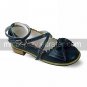 Blue PU Leather Flat Sweet Lolita Shoes with Bow