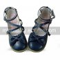 Blue PU Leather Flat Sweet Lolita Shoes with Bow