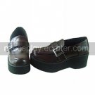 Brown PU Leather 6cm Wedge Classic Lolita Shoes with Hasp