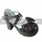 Brown PU Leather 7.5cm High Heel Classic Lolita Shoes with Bow