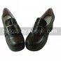 Brown PU Leather 8cm High Heel Classic Lolita Shoes with Iron Hasp