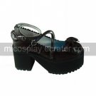 Brown PU Leather 8cm High Heel Sweet Lolita Shoes with Bow
